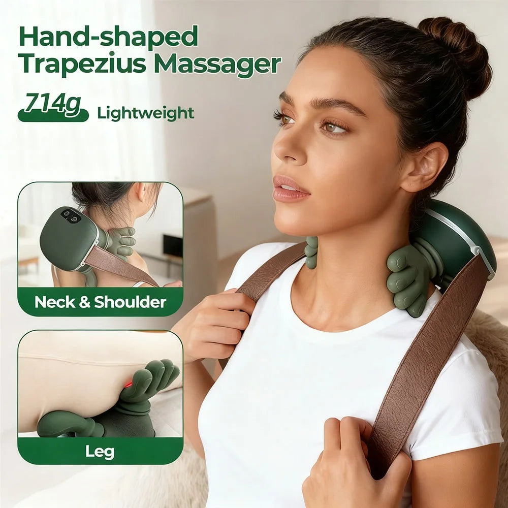 “Bionic Wireless Neck & Shoulder Massager – Cervical Trapezius Kneading Shawl with Brushless Motor – Full Body Relaxation”