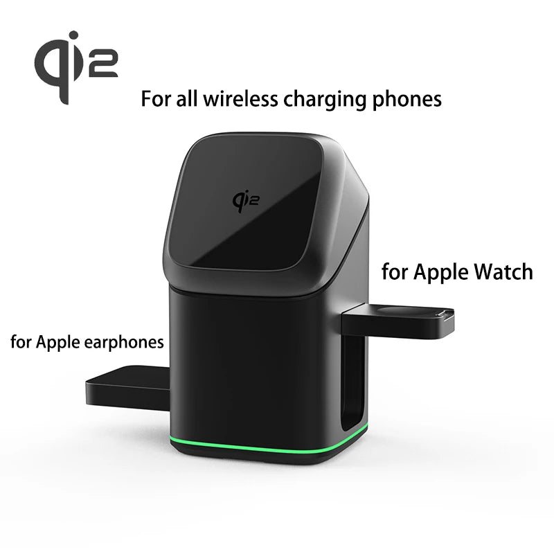 30W 3-in-1 Magnetic Wireless Charging Stand – Rotatable Fast Charger for iPhone & Qi Devices