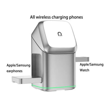 30W 3-in-1 Magnetic Wireless Charging Stand – Rotatable Fast Charger for iPhone & Qi Devices