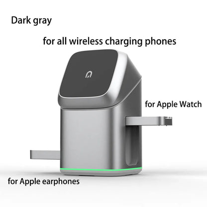 30W 3-in-1 Magnetic Wireless Charging Stand – Rotatable Fast Charger for iPhone & Qi Devices