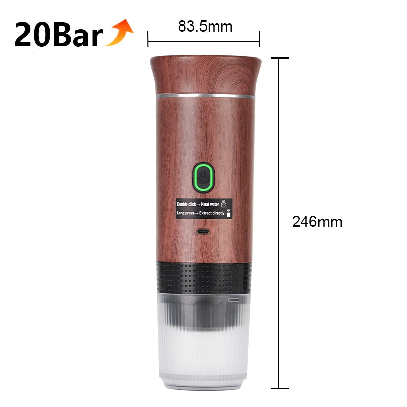 Portable Wireless Espresso Coffee Maker – 3-in-1 Travel Coffee Machine