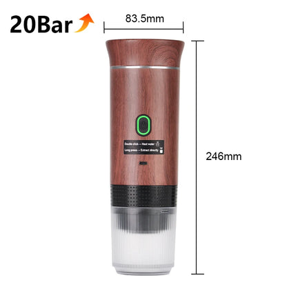 Portable Wireless Espresso Coffee Maker – 3-in-1 Travel Coffee Machine